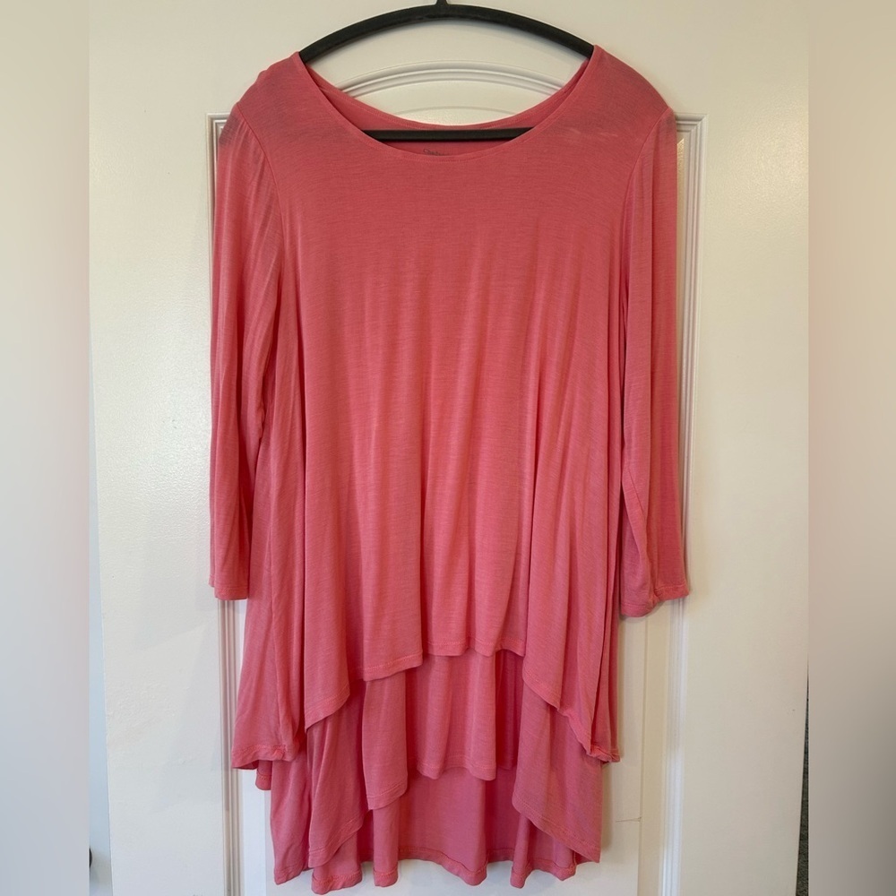 NWOT Chadwicks of Boston Coral Layered Tunic Top